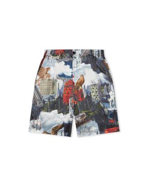 Off-White c/o Virgil Abloh World Paint Viscose Bowling Shorts - White