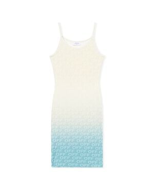 Off-White c/o Virgil Abloh Gradient Logo Terry Dress - White