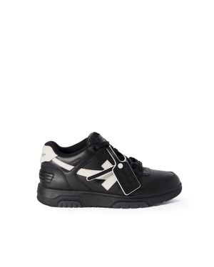 Off-White c/o Virgil Abloh Out Of Office Leather Sneakers - Black