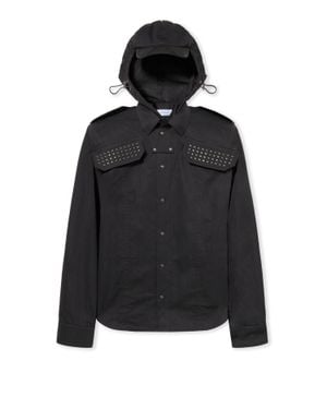 Off-White c/o Virgil Abloh Studded Hooded Visor Arrow Shirt - Black