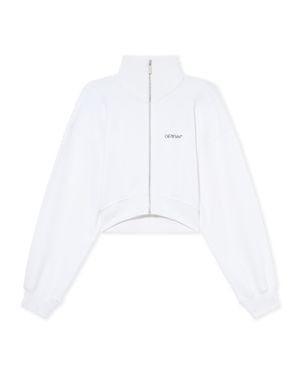 Off-White c/o Virgil Abloh Arrow Glowing Flower Crop Zip Jacket - White