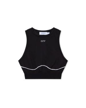 Off-White c/o Virgil Abloh Off Stamp Seamless Crop Top - Black