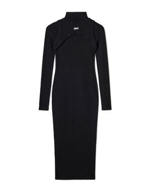 Off-White c/o Virgil Abloh Off Stamp Ribbed Midi Dress - Black