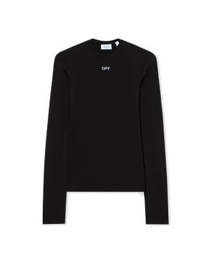 Off-White c/o Virgil Abloh Off Stamp Second Skin Long-Sleeved Crewneck - Black