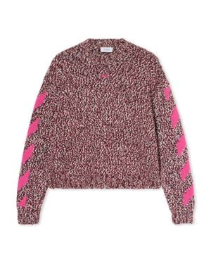 Off-White c/o Virgil Abloh Mouline Arrow Knit Crewneck Jumper - Red