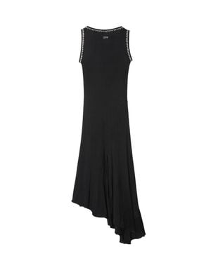 Off-White c/o Virgil Abloh Light Rib Emb 20S Long Dress - Black