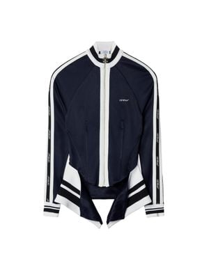 Off-White c/o Virgil Abloh GIACCA SPORTIVA BLU SCURO IN STILE CORSETTO