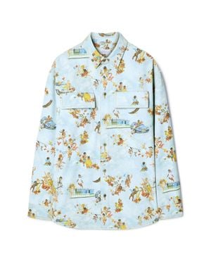 Off-White c/o Virgil Abloh Fresco Print Den Milit Shirt - Blue