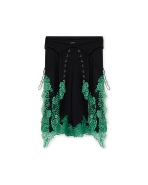 Off-White c/o Virgil Abloh Silk Lingerie Corset Midi Skirt - Green