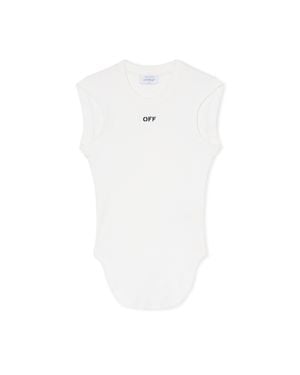 Off-White c/o Virgil Abloh Off Stamp Rib Kat Top - White