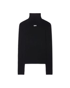 Off-White c/o Virgil Abloh Off Stamp Second Skin L/S Turtle Neck - Black
