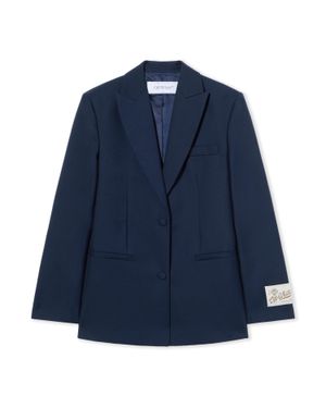 Off-White c/o Virgil Abloh Gabardine Label Tomboy Blazer - Blue