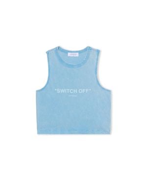 Off-White c/o Virgil Abloh Switch Off Cotton Top - Blu