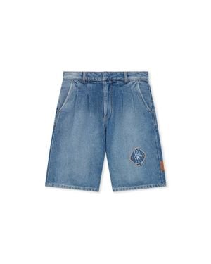 Off-White c/o Virgil Abloh Royal Patch Denim Bermuda Shorts - Blue