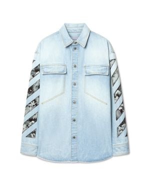 Off-White c/o Virgil Abloh Fresco Diag Arr Den Milit Shi - Blue