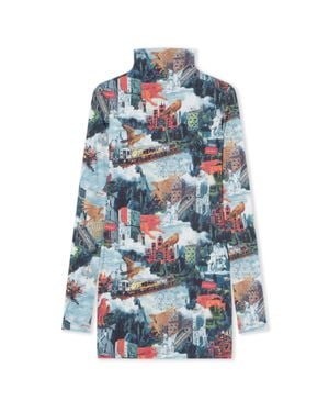 Off-White c/o Virgil Abloh World Paint Second Skin Mini Dress - Blue