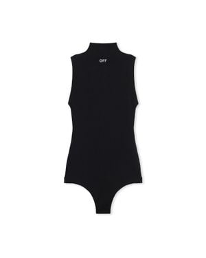 Off-White c/o Virgil Abloh Off Stamp Ribbed Bodysuit - Black