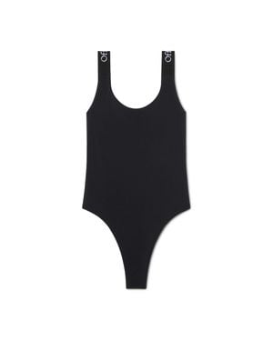 Off-White c/o Virgil Abloh Black Logo Band Swimsuit - White