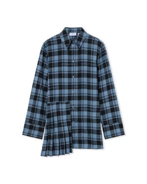Off-White c/o Virgil Abloh Check Flannel Panel Mini Dress - Blue