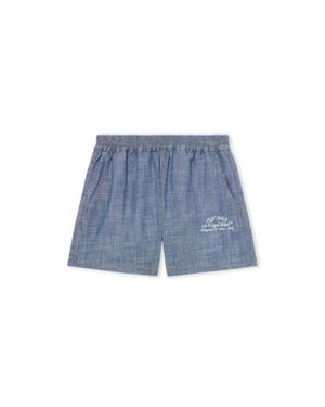 Off-White c/o Virgil Abloh Chambray Denim Pyjama Shorts - Blue