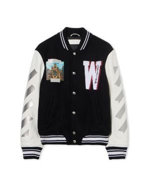 Off-White c/o Virgil Abloh Wo Soundsystem Varsity Jacket - Black