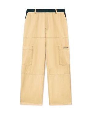 Off-White c/o Virgil Abloh Contrasting Waistband And Stitch Cargo Trousers - Yellow
