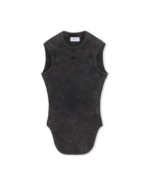 Off-White c/o Virgil Abloh Off Stamp Rib Kat Top - Black