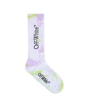 Off-White c/o Virgil Abloh Tie Dye Mid Socks - White