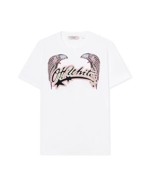 Off-White c/o Virgil Abloh Swarovski Double Eagle Slim T-Shirt - White