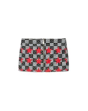 Off-White c/o Virgil Abloh Printed Star Denim Skirt - Red