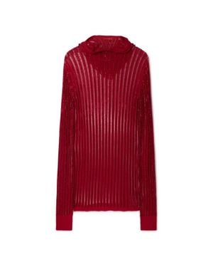 Off-White c/o Virgil Abloh Crystal Knit Hoodie - Red