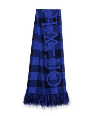 Off-White c/o Virgil Abloh Bookish Check Scarf - Blue
