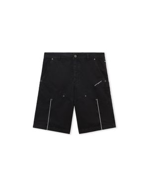 Off-White c/o Virgil Abloh Garment-Dyed Military Relaxed Shorts - Black