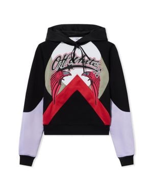 Off-White c/o Virgil Abloh Double Eagle Colour Block Hoodie - Red
