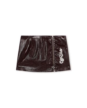 Off-White c/o Virgil Abloh Crinkle Coated Mini Skirt - Brown