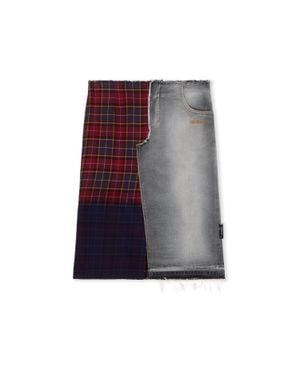 Off-White c/o Virgil Abloh Check Flannel Denim Skirt - Purple