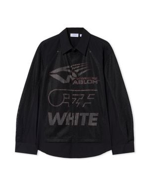 Off-White c/o Virgil Abloh Racing Staff Mesh Overshirt - Black