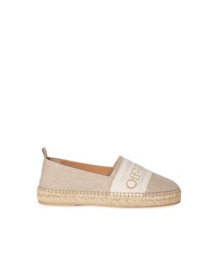 Off-White c/o Virgil Abloh Bookish Linen Espadrillas - White