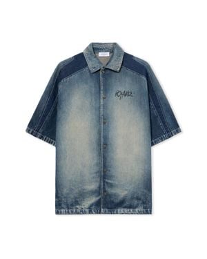 Off-White c/o Virgil Abloh Cherry Sporty Bowling Shirt - Blue