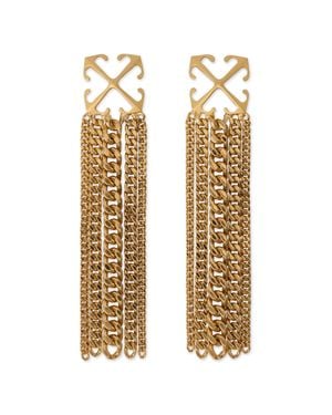 Off-White c/o Virgil Abloh Arrow Chain Pendant Earrings - Metallic