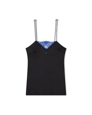 Off-White c/o Virgil Abloh Satin Lace Slip Camisole - Black