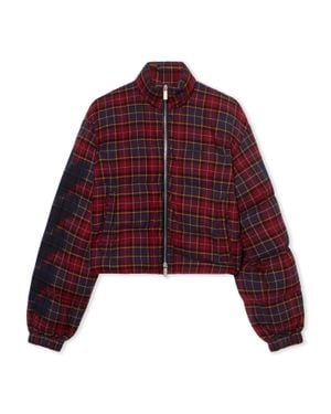 Off-White c/o Virgil Abloh Arrow Spray Check Puffer Jacket - Red