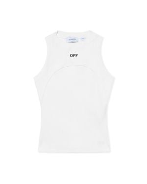 Off-White c/o Virgil Abloh Off Stamp Rib Round Tank Top - White