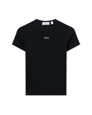 Off-White c/o Virgil Abloh Off Stamp Ribbed Basic T-Shirt - Black