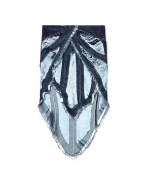 Off-White c/o Virgil Abloh Shredded Denim Skirt - Blue