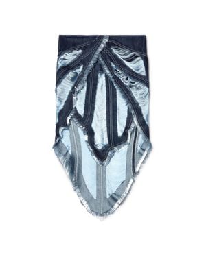 Off-White c/o Virgil Abloh Shredded Denim Skirt - Blue