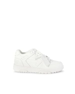 Off-White c/o Virgil Abloh Women Out Of Office Calf Leather Sneakers - White