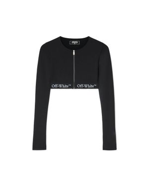 Off-White c/o Virgil Abloh Cropped Top With Logoed Band - Black