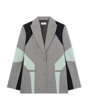 Off-White c/o Virgil Abloh Stretch Color Block Blazer - Gray