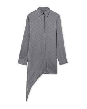 Off-White c/o Virgil Abloh Monogram Jacquard Asymmetric Shirt Dress - Gray